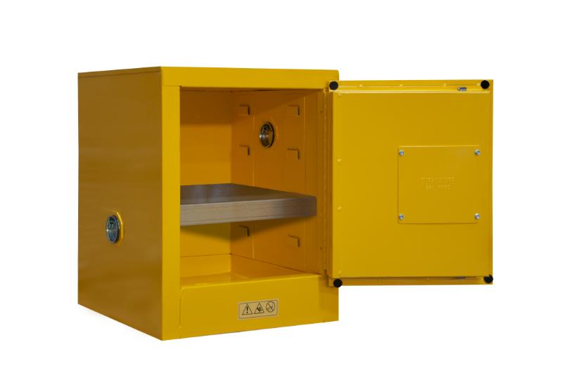 17-3/8 in. x 18-1/8 in. x 22-1/8 in. Yellow 4 Gallon 1-Door Manual Close Flammable Storage Cabinet