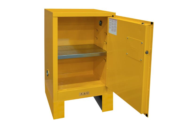 23 in. x 18 in. x 41 in. Yellow 12 Gallon 1-Door Manual Close Flammable Storage Cabinet With Legs