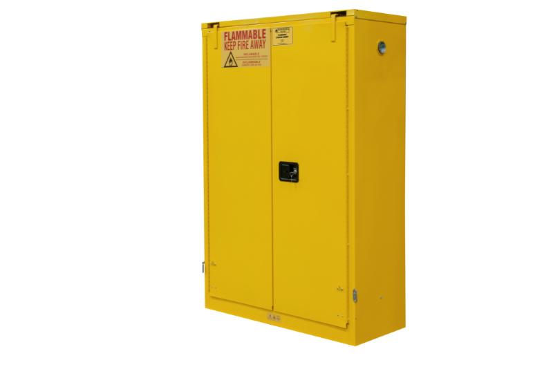 43 in. x 18 in. x 71 in. Yellow 45 Gallon 2-Door Manual Close Flammable Storage Cabinet With Legs