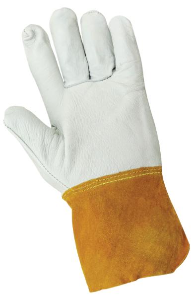 X-Large (10) Beige and Gold Premium Grain Goatskin Mig/Tig Welder Gloves