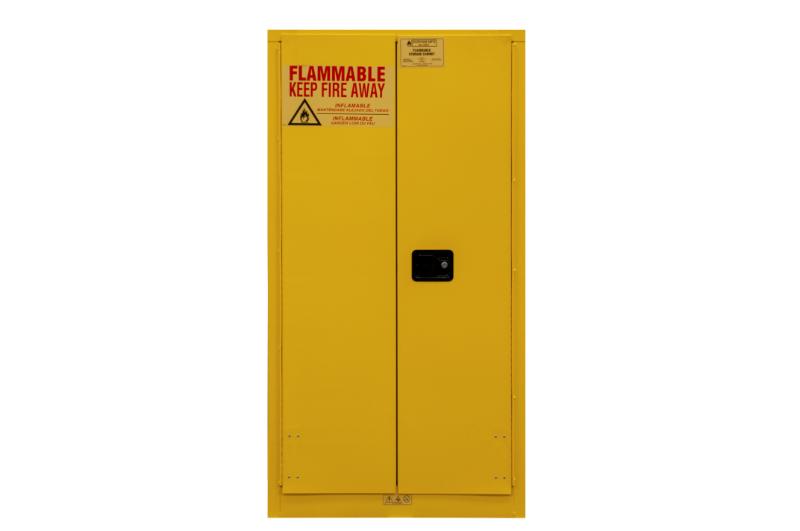 34 in. x 34 in. x 65 in. Yellow 55 Gallon Manual Close Flammable Storage Cabinet