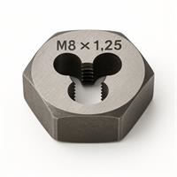 91085 - DIE 8MM X 1.25 HEX CARBON WIDELL