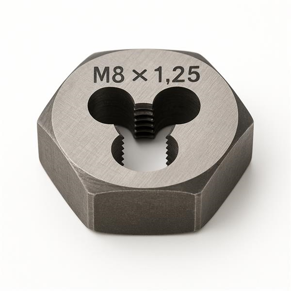 91085 - DIE 8MM X 1.25 HEX CARBON WIDELL
