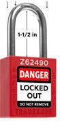 16210-SET2 - PADLOCK 2"  BRASS OSHA RED KEYED ALIKE