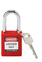 16220-1-RED - LOCK 2" BRASS SAFETY/LOCKOUT RED