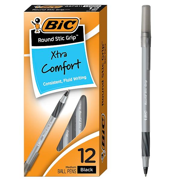 BICGSMG11BK - PEN BLACK INK BALLPOINT ROUND STIC GRIP