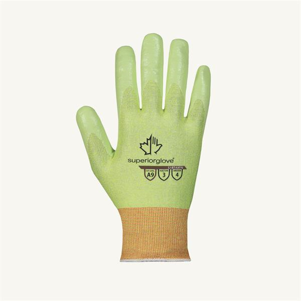 S18TAXFN-9 - GLOVE SIZE 9 A6 18GA HIVIS NITRILE PALM