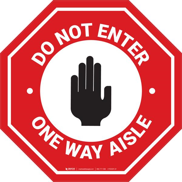 Z-S-EM-DSV-SIGN 576-CST-SDNEOW - SIGN 24" RED/BLK/WHT DNE ONE WAY AISLE